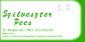 szilveszter pecs business card